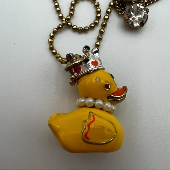 RARE Vintage Betsey Jonson Dollhouse Rubber Ducky Necklace - Picture 6 of 14
